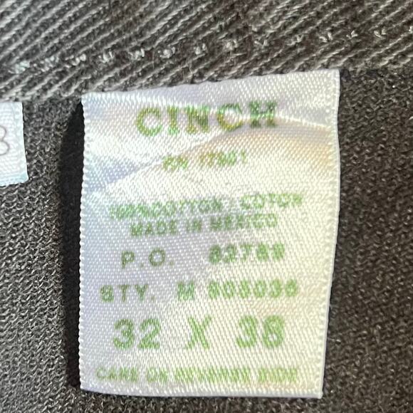 Cinch Black Jeans men’s 32x38 Waist laying Flat: 15” - Picture 5 of 5